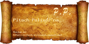 Pitsch Polixéna névjegykártya
